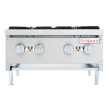 24" 4 Burner Commercial Gas Heavy Duty Countertop Hot Plate - 120,000 BTU