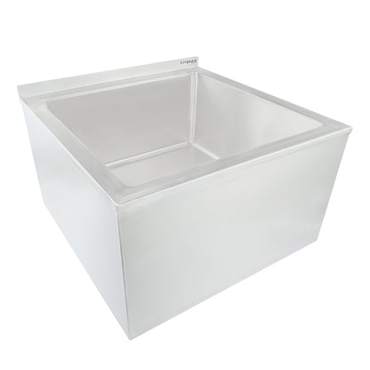28" 16 Gauge Stainless Steel Mop Sink - 24" x 24" x 12" Bowl, NSF Mop Sink Empura