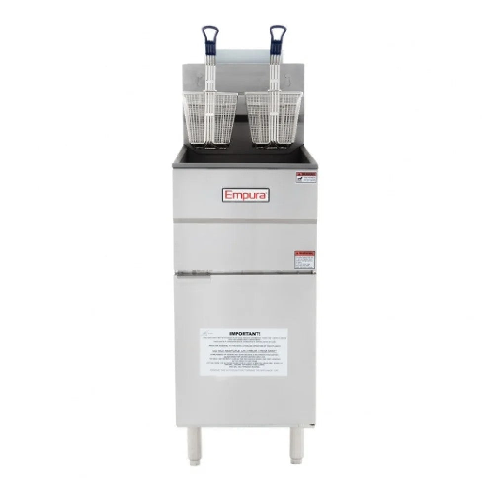 35 lb. Natural Gas Commercial Stainless Steel Floor Fryer - 70,000 BTU ENERGY STAR®