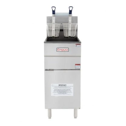 35 lb. Natural Gas Commercial Stainless Steel Floor Fryer - 70,000 BTU ENERGY STAR®