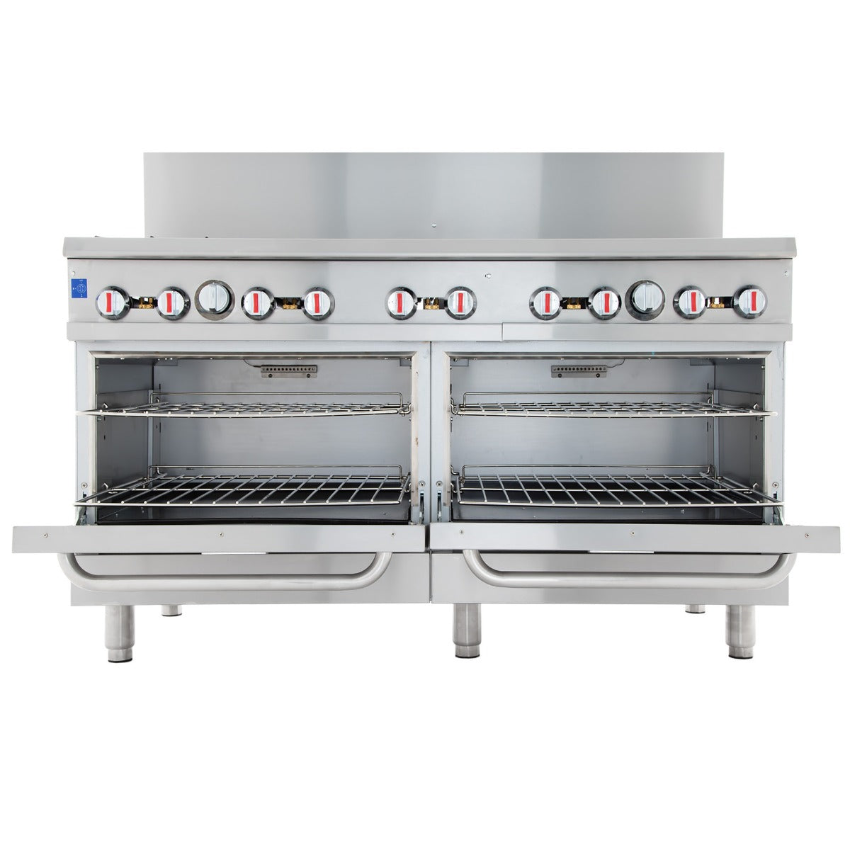 Empura EGR-60_NAT 60" Stainless Steel Commercial Gas Range with Two Ovens, 10 Burners - Natural Gas, 360,000 BTU