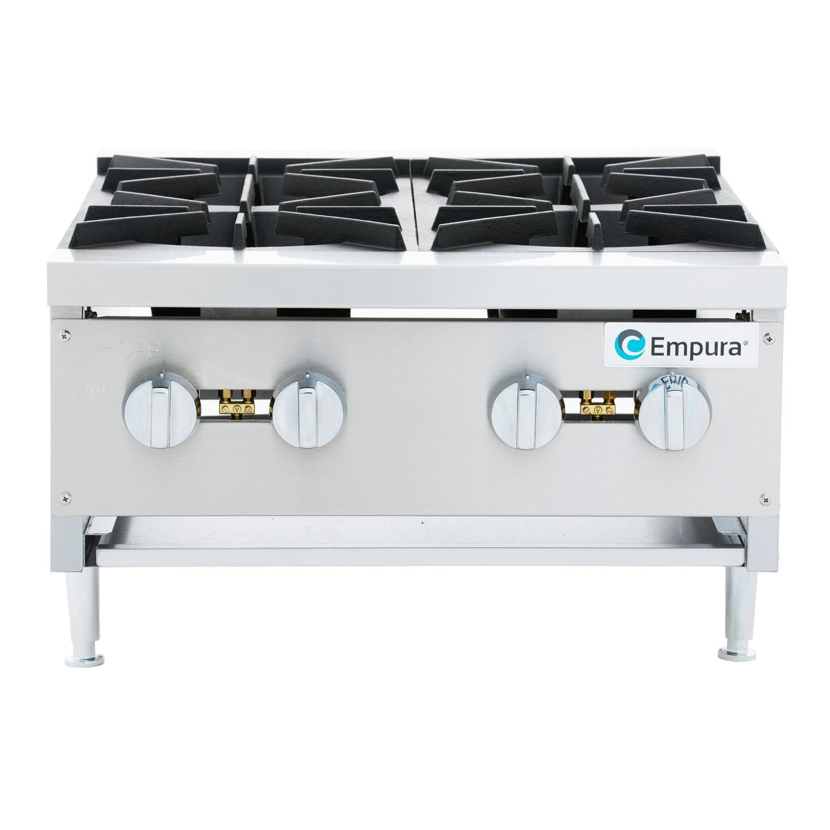 Empura EMHP4-HD 24" Stainless Steel Heavy Duty Gas Hot Plate With 4 Burners, 120,000 BTU