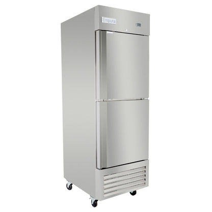 27" Commercial 1 Half Door Stainless Steel Reach-In Refrigerator