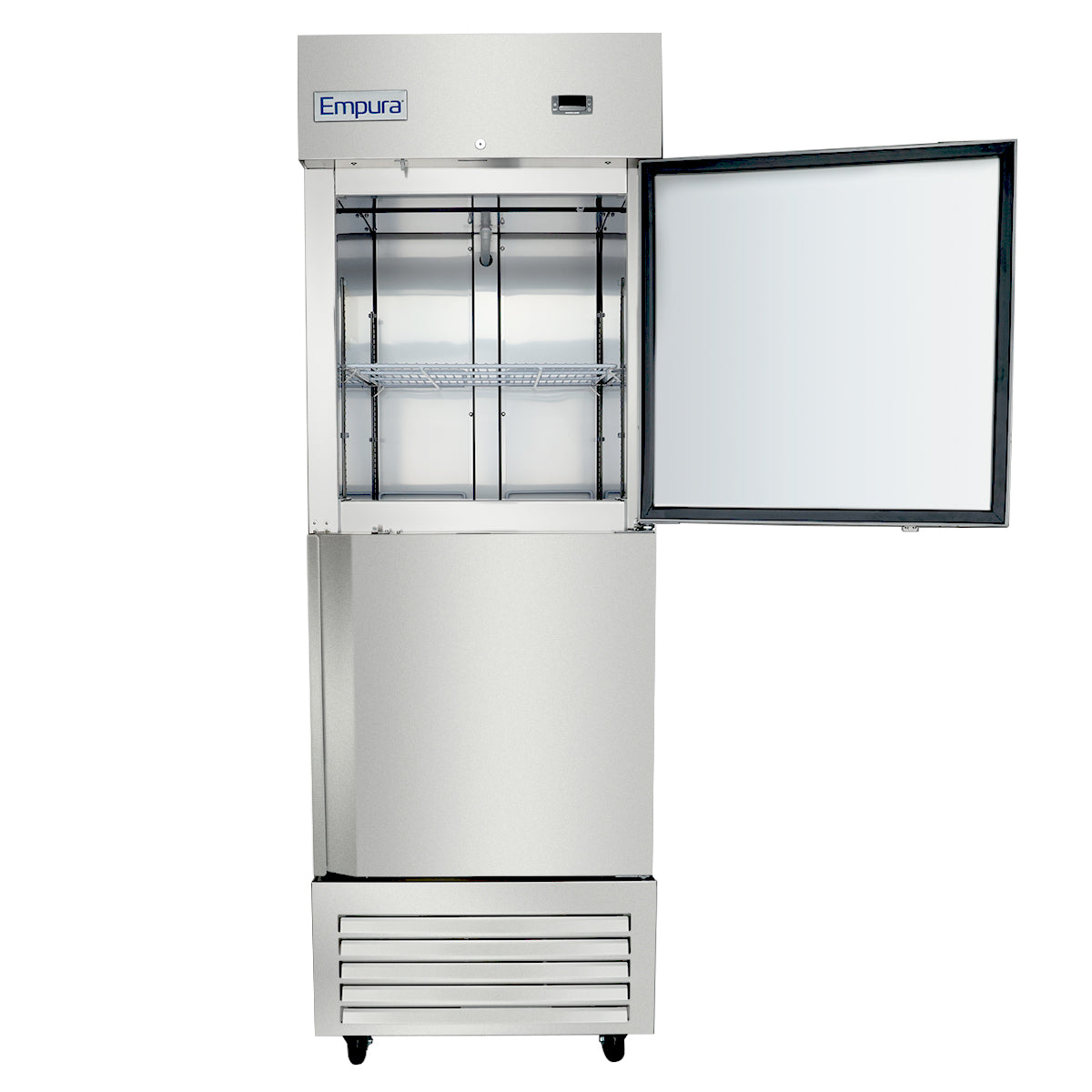 27" Commercial 1 Half Door Stainless Steel Reach-In Refrigerator
