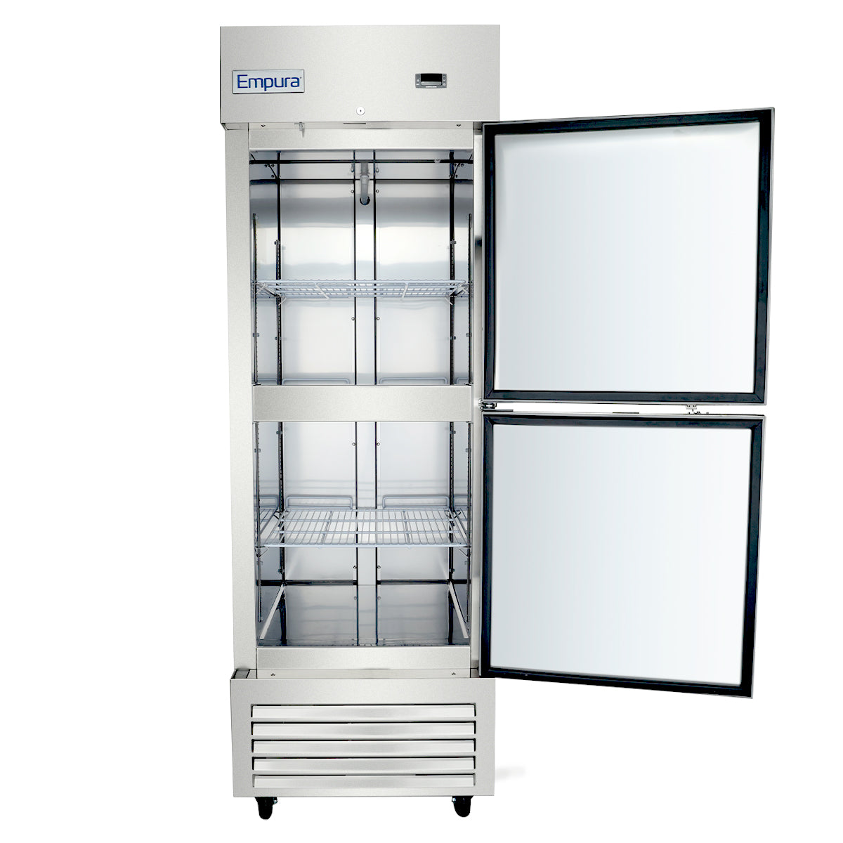 27" Commercial 1 Half Door Stainless Steel Reach-In Refrigerator