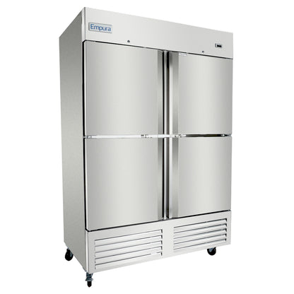 54" Commercial 2 Half Door Stainless Steel Reach-In Freezer