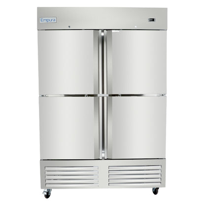 54" Commercial 2 Half Door Stainless Steel Reach-In Freezer