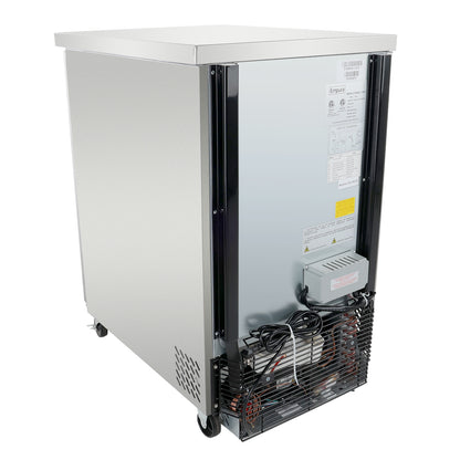 24" x 32" Swing Solid Door Stainless Steel Commercial Back Bar Refrigerator