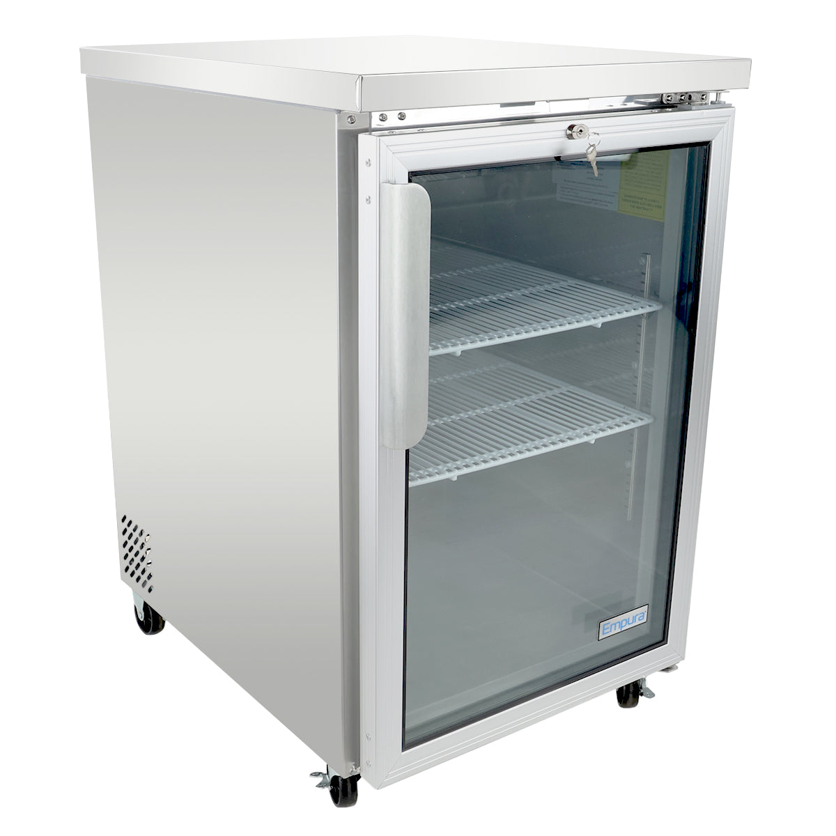 24" x 30" Swing Glass Door Stainless Steel Commercial Back Bar Refrigerator
