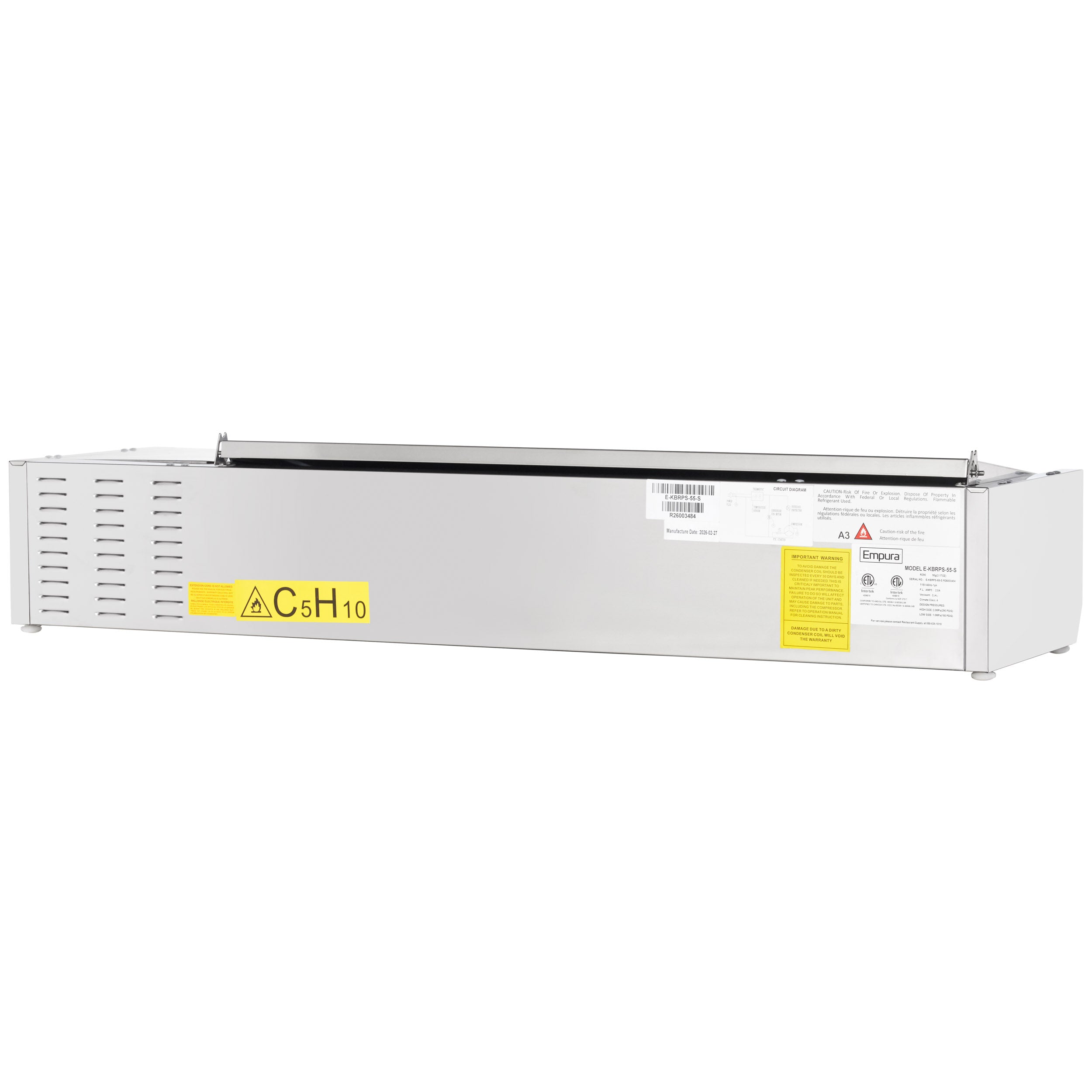 55" Countertop Refrigerated Commercial Prep Rail