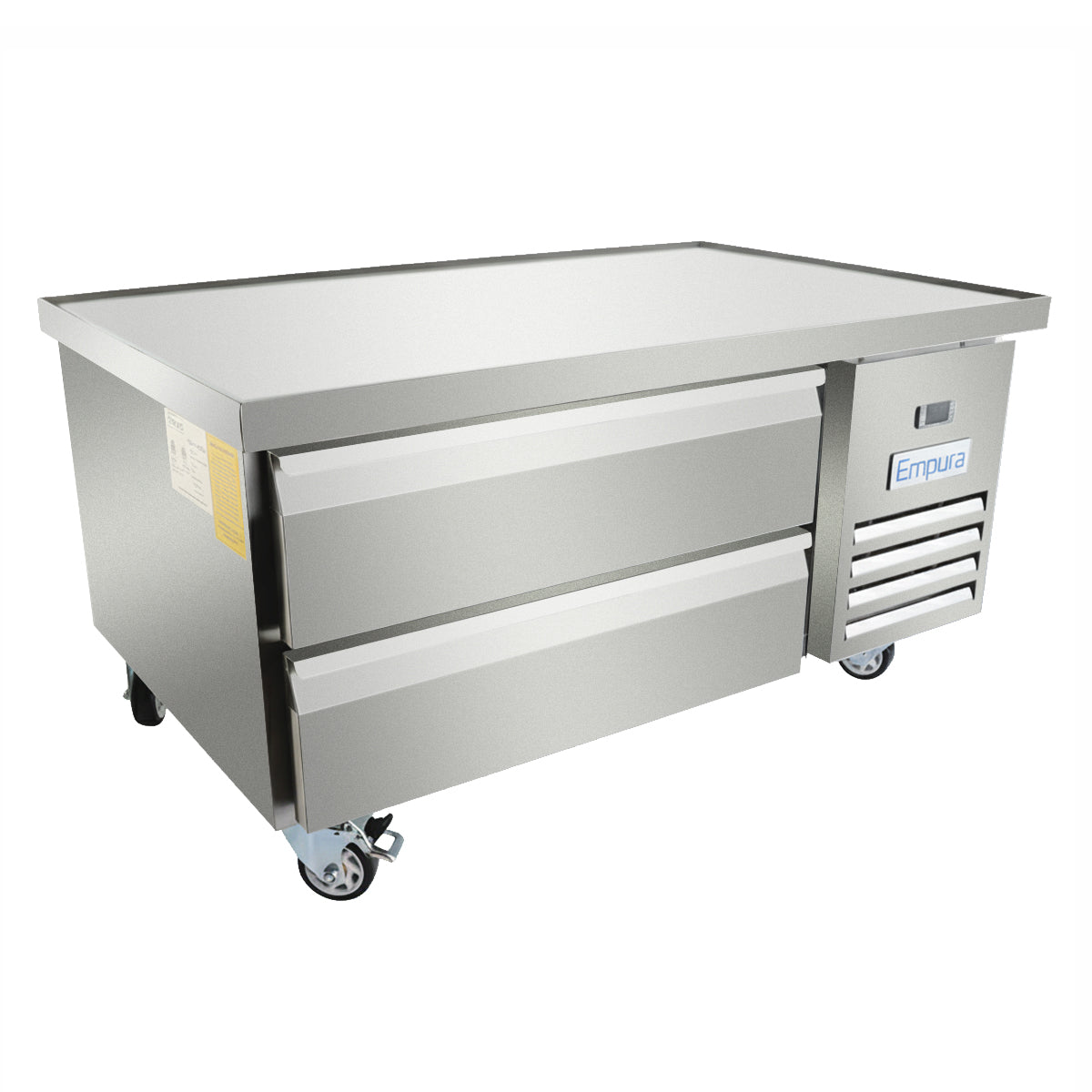50" 2 Drawer Refrigerated Commercial Chef Base - 6" Depth Pan