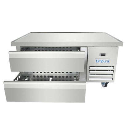 50" 2 Drawer Refrigerated Commercial Chef Base - 6" Depth Pan