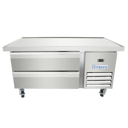 52" 2 Drawer Refrigerated Commercial Chef Base - 6" Depth Pan
