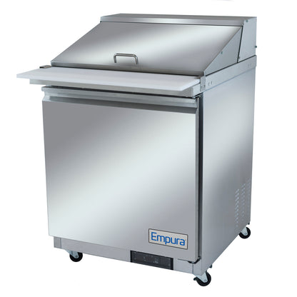29" 1 Door Commercial Mega Top Refrigerated Sandwich and Salad Prep Table Refrigerated Counter, Mega Top Sandwich / Salad Unit Empura