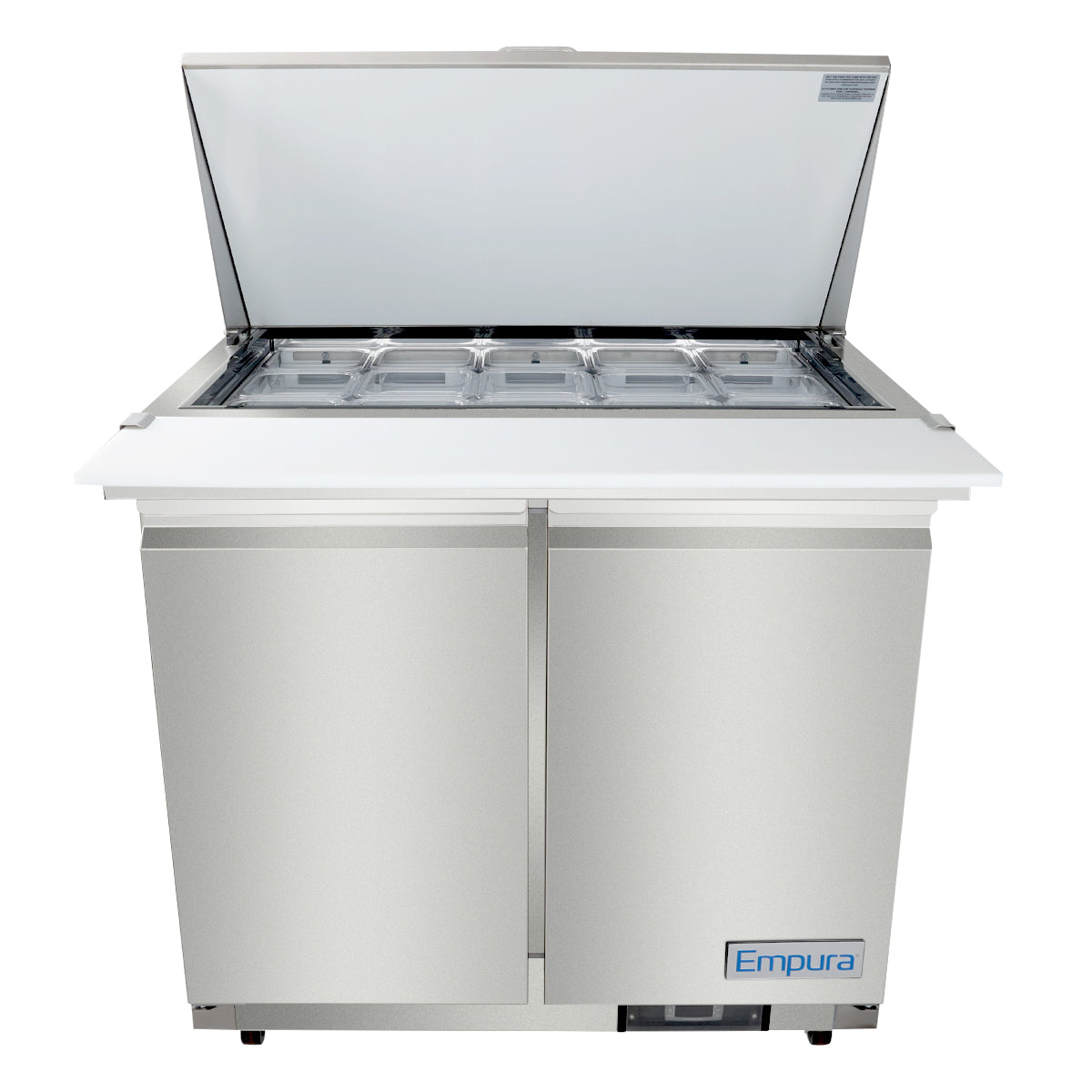 36" 2 Door Commercial Mega Top Refrigerated Sandwich and Salad Prep Table
