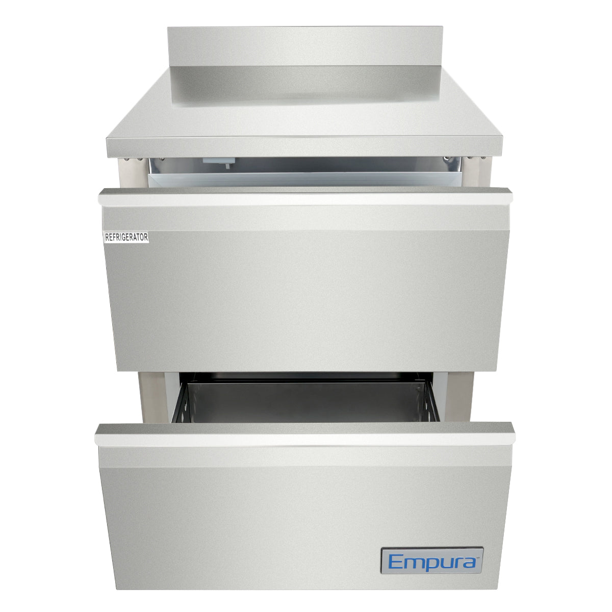 28" Two Drawer Commercial Undercounter Reach-In Refrigerator with Backsplash