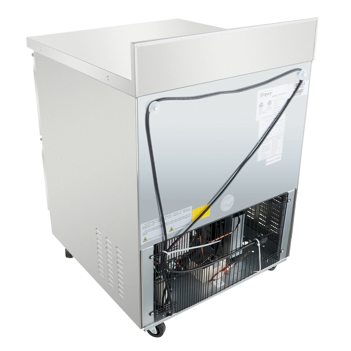 28" Two Drawer Commercial Undercounter Reach-In Refrigerator with Backsplash