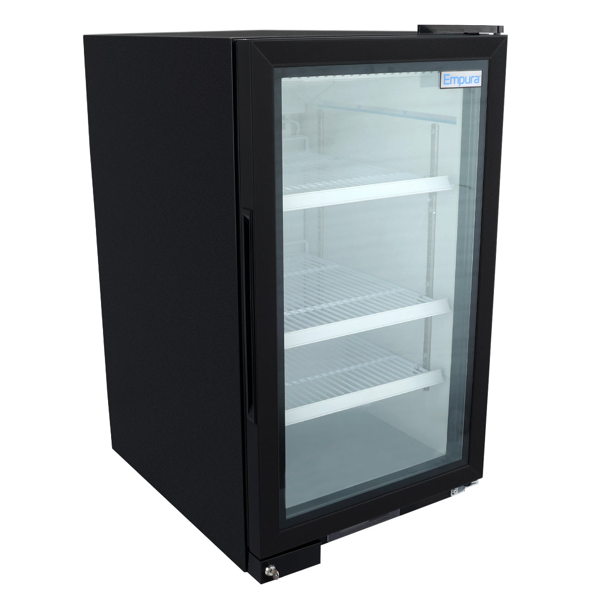 26" Countertop Black Swing Commercial Glass Door Merchandiser Refrigerator - 7 cu ft