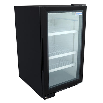 26" Countertop Black Swing Commercial Glass Door Merchandiser Refrigerator - 7 cu ft