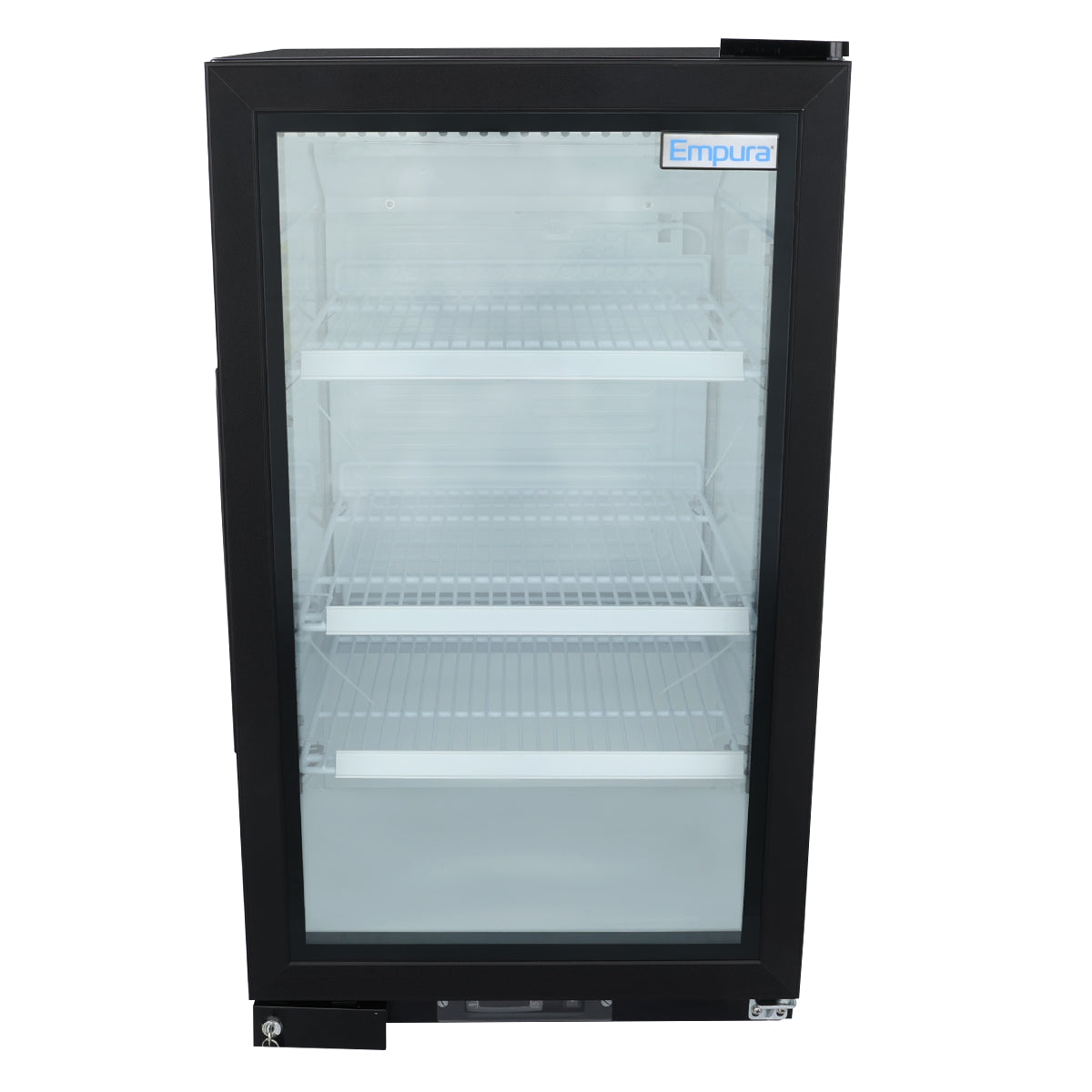 26" Countertop Black Swing Commercial Glass Door Merchandiser Refrigerator - 7 cu ft