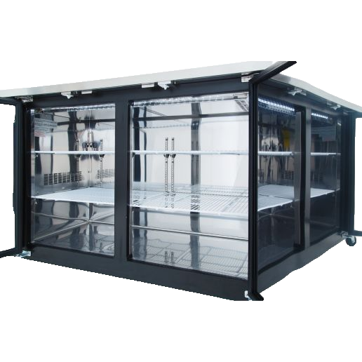 69" x 28" Swing Solid Door Powder Coated Black Stainless Steel Commercial Back Bar Refrigerator Back Bar Cabinet, Refrigerated Empura
