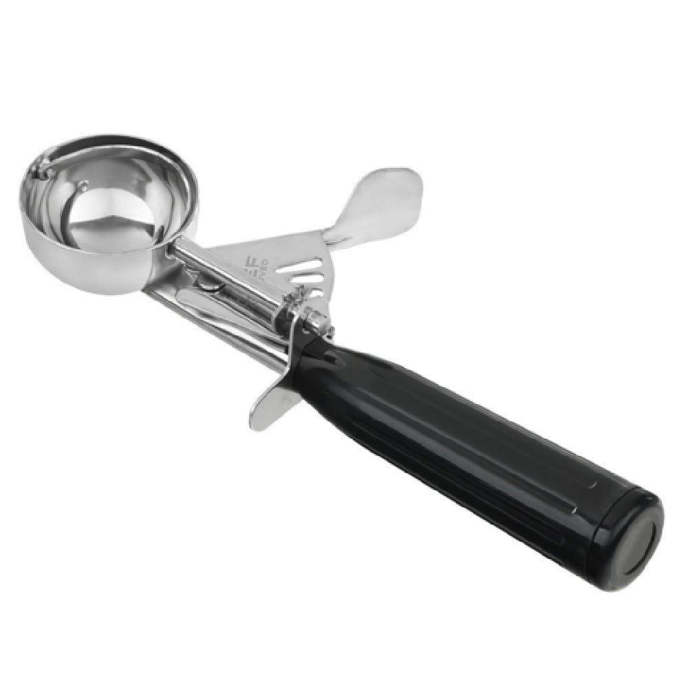 1 Oz Stainless Steel Disher Thumb Press Scoop with Black Handle