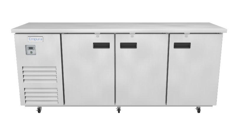 E-KBB90-3-27-S Refrigerated Back Bar Cabinet 3D View