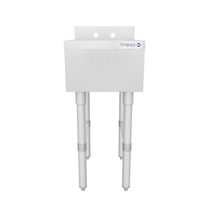 14" 18-Gauge Stainless Steel 1 Compartment Commercial Underbar Sink with Galvanized Legs, without Drainboard - 10" x 14" x 5" Bowl, NSF