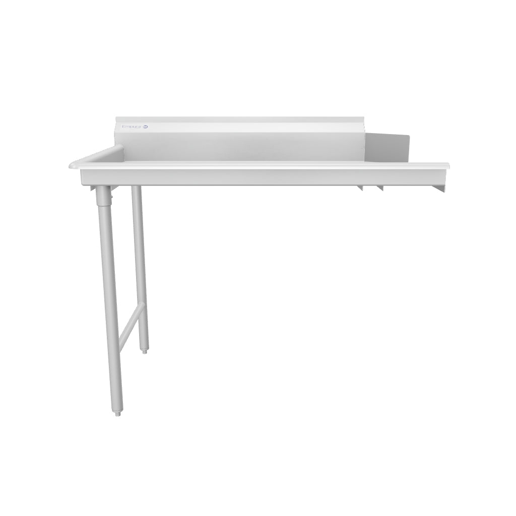 48" Clean Dish Table with Left Drainboard - 16 Gauge 304 Stainless Steel, NSF