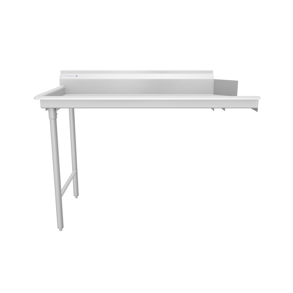 60" Clean Dish Table with Left Drainboard - 16 Gauge 304 Stainless Steel, NSF