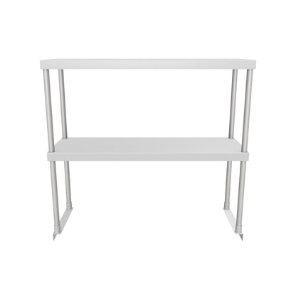 Commercial Double Deck Overshelf, 36" x 12" x 32", 18 Gauge Stainless Steel, Table-Mounted, NSF