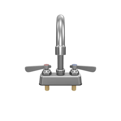 Deck-Mounted Commercial Faucet with 4" Centers and 6" Swivel Gooseneck Spout, NSF