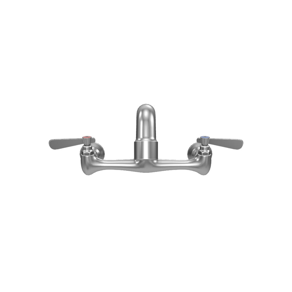 Wall Mount Commercial Faucet with 8" x 5" Swing Spout and 8" Centers, NSF