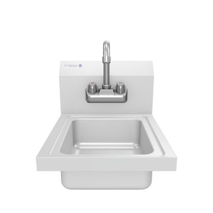 14" Wall Mounted Commercial 20 Gauge Stainless Hand Sink with Gooseneck Faucet, NSF
