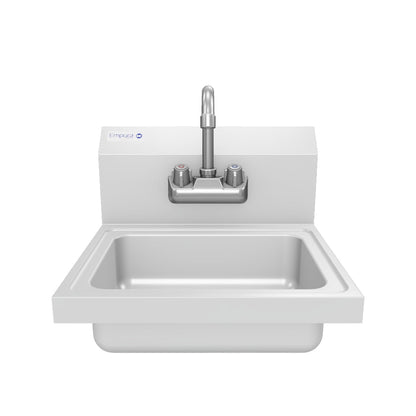 17" Wall Mounted Commercial 20 Gauge Stainless Hand Sink with Gooseneck Faucet, NSF