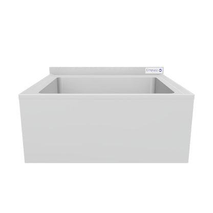 24" 16 Gauge Stainless Steel Mop Sink - 20" x 16" x 6" Bowl, NSF