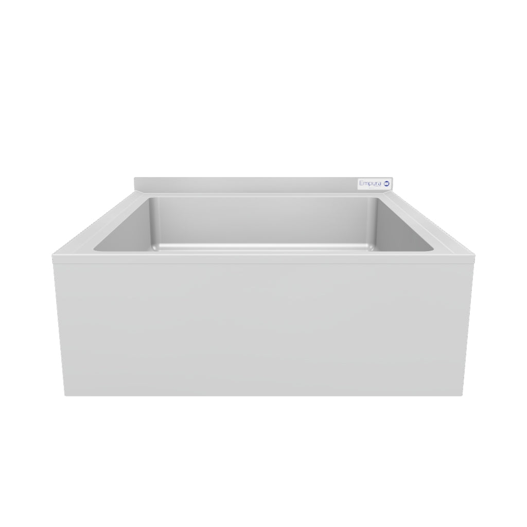 28" 16 Gauge Stainless Steel Mop Sink - 24" x 24" x 6" Bowl, NSF