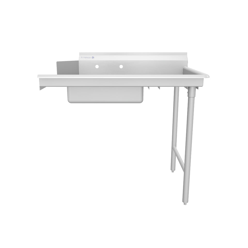 36" Soiled Dish Table with Right Drainboard - 16 Gauge 304 Stainless Steel, NSF