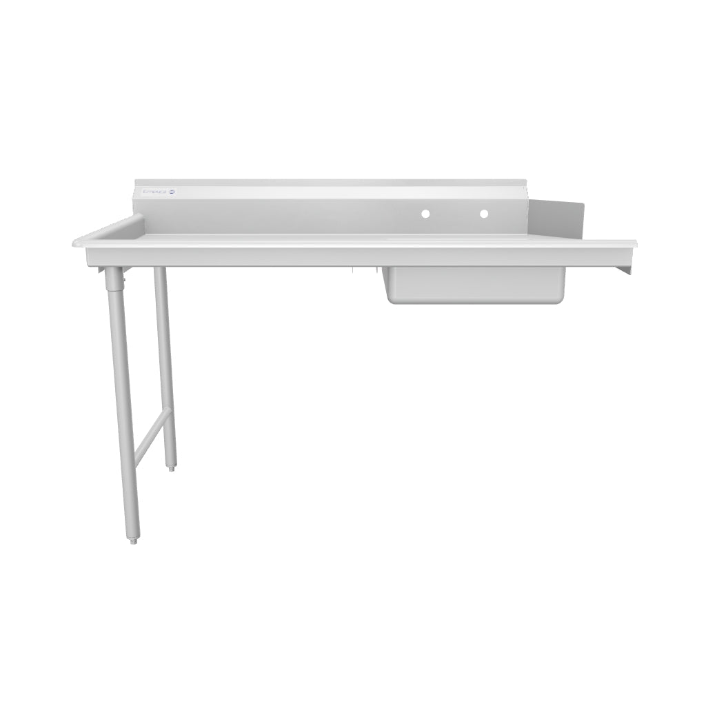 72" Soiled Dish Table with Left Drainboard - 16 Gauge 304 Stainless Steel, NSF