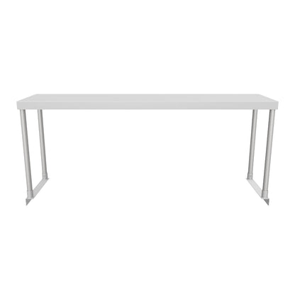 Commercial Single Deck Overshelf, 48" x 12" x 19.5", 18 Gauge Stainless Steel, Table-Mounted, NSF