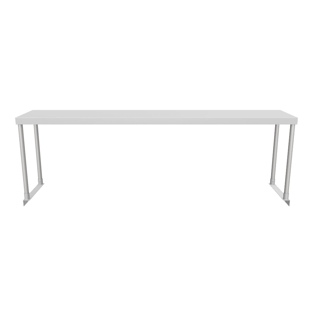 Commercial Single Deck Overshelf, 60" x 12" x 19.5", 18 Gauge Stainless Steel, Table-Mounted, NSF