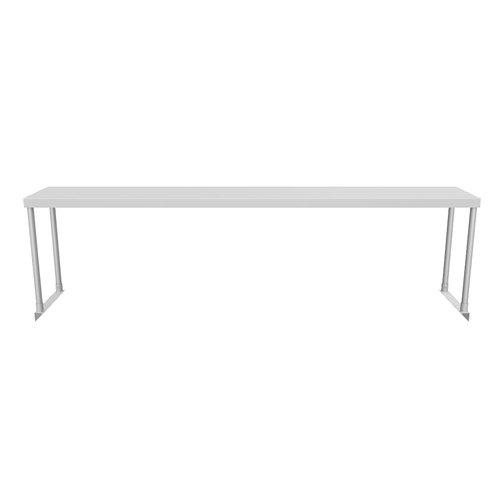 Commercial Single Deck Overshelf, 72" x 12" x 19.5", 18 Gauge Stainless Steel, Table-Mounted, NSF