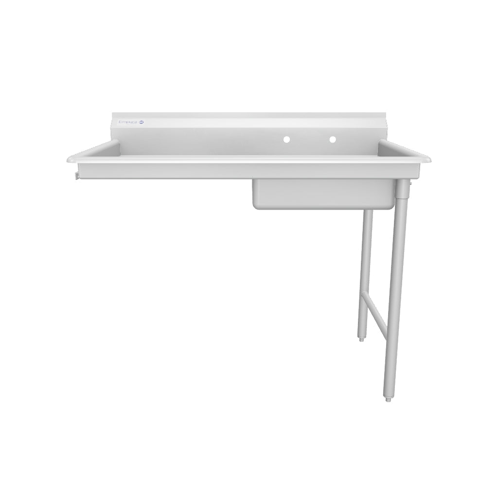 48" Soiled Undercounter Dish Table with Right Drainboard - 16 Gauge Stainless Steel, NSF