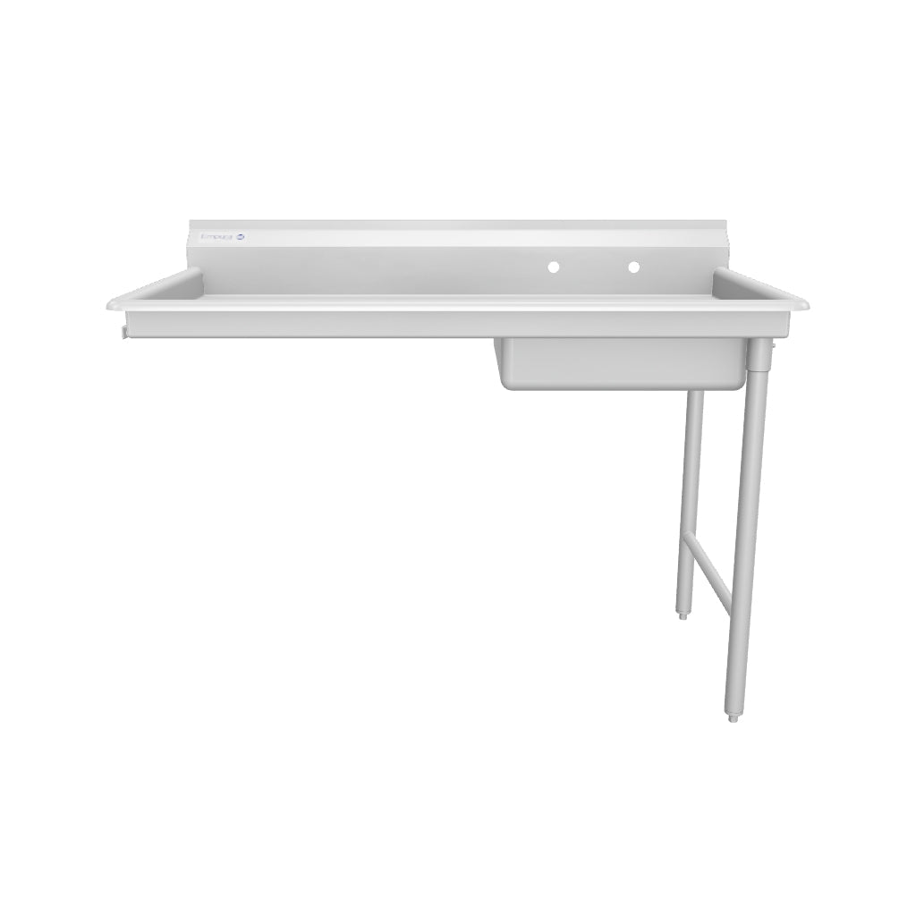 60" Soiled Undercounter Dish Table with Right Drainboard - 16 Gauge Stainless Steel, NSF