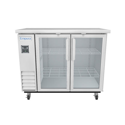 49" x 24" Swing Glass Door Stainless Steel Commercial Back Bar Refrigerator