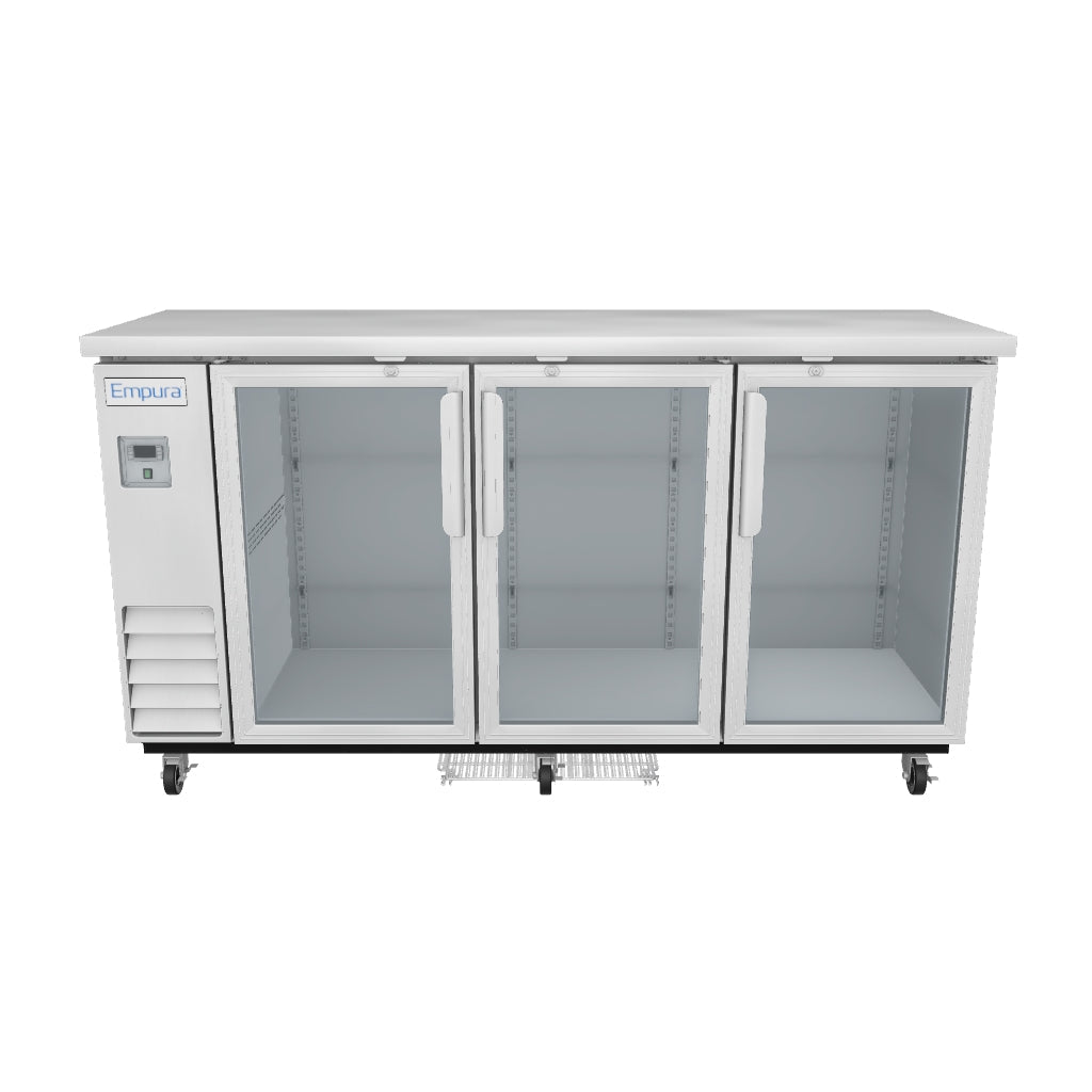 E-KBB72-3G-24-S Refrigerated Back Bar Cabinet 3D View