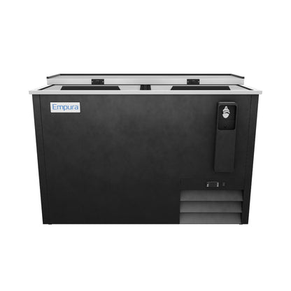 49" Powder Coated Black Stainless Steel Commercial Horizontal Bottle Cooler