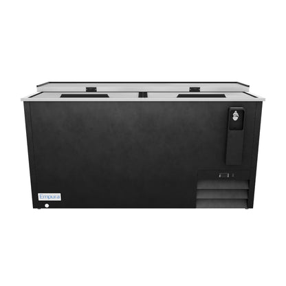 64" Powder Coated Black Stainless Steel Commercial Horizontal Bottle Cooler