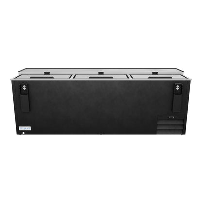 95" Powder Coated Black Stainless Steel Commercial Horizontal Bottle Cooler