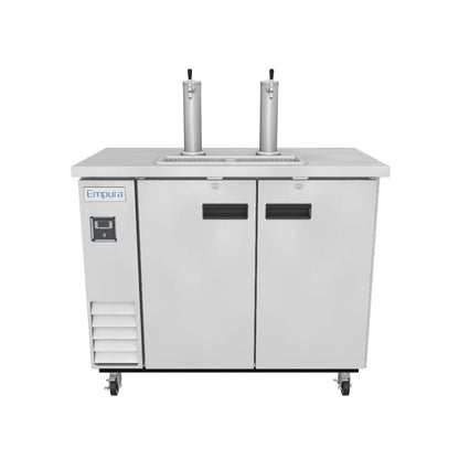 61" Dual Single Tap Commercial Kegerator Beer Dispenser - Stainless Steel, Holds (2) 1/2 Kegs